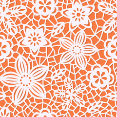 Fototapeta na wymiar Seamless pattern with paper flowers.
