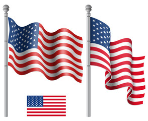 American Flags Waving
