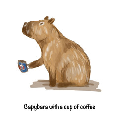 Capybara with a cup of tea