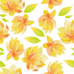 Fototapeta na wymiar Illustration of watercolor yellow flowers