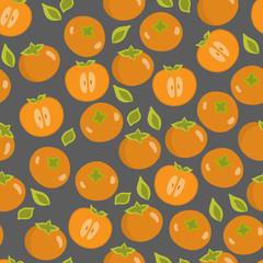 Seamless pattern with persimmons
