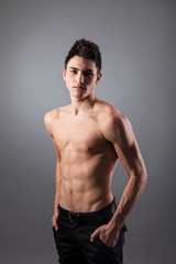 Fototapeta na wymiar Portrait of young bodybuilder man