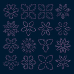 Vector illustration of a set of linear monograms