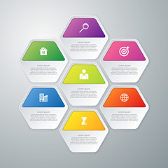 Vector illustration infographics of hexagons