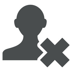 Icono aislado usuario error gris