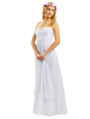 Young woman in wedding dress