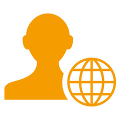 Icono aislado usuario global naranja © teracreonte