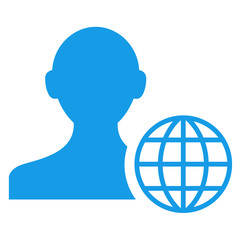 Icono aislado usuario global azul © teracreonte