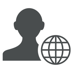 Icono aislado usuario global gris © teracreonte