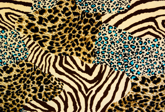texture fabric of tiger prints and zebra for background