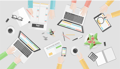 Office Desk Single Business Laptop mobile cellphone