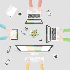 Office Desk Startup Business Computer Laptop