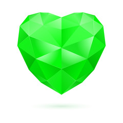 Green polygon heart