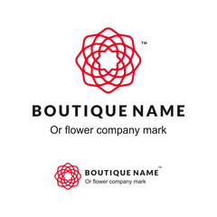Beautiful Contour Ornamental Logo with Flower for Boutique or Beauty Salon or Flowers Company - 90637124