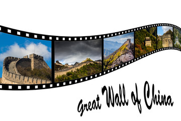 Travel Photo Film Strip of Great Wall of China