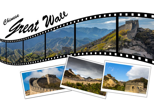 Travel Photo Film Strip of Great Wall of China