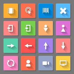 Set of flat icons