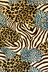 texture fabric of tiger prints and zebra for background
