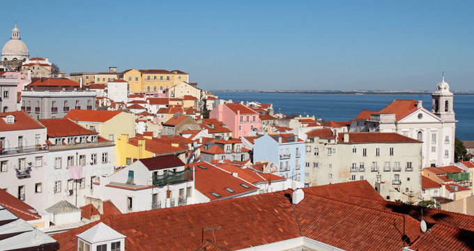 beautiful view of Alfama, Lisbon ,Portugal