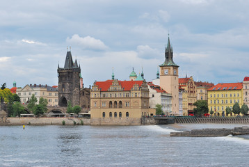 Fototapeta na wymiar Prague. River Vltava embankment