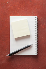 notepad and sticky paper