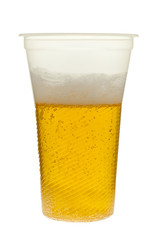 Pint of Lager in a Plastic Glass