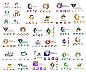 Fototapeta premium Universal set of abstract logos. Business, app, web design