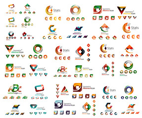 Naklejka premium Universal set of abstract logos. Business, app, web design
