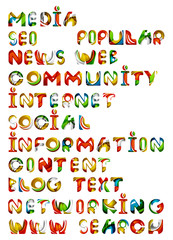 Social media in the internet - words, tags