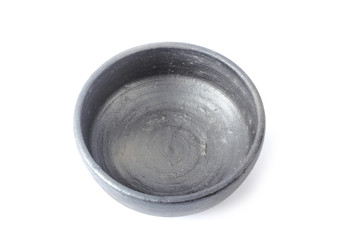 Empty Clay pots isolated on white background