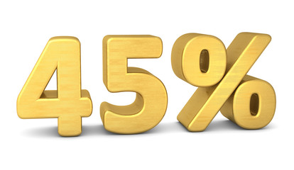 45 prozent symbol 3d gold