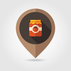 Tomato canned flat mapping pin icon