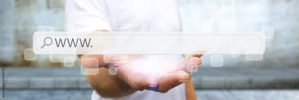 Canvas Prints man surfing on internet