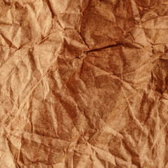 Crumpled recycled paper background texture. Vintage craft paper