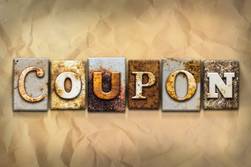 Naklejka premium Coupon Concept Rusted Metal Type