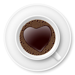 Coffe cup with heart image
