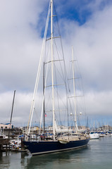 Boat on waters of San Francisco Marina Bay