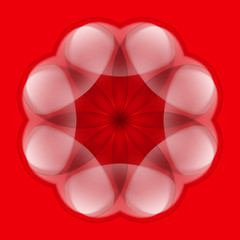 Abstract flower on red background