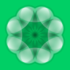 Abstract flower on green background