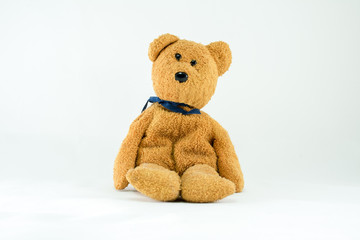 Brown teddy bear isolated on white