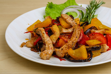 Fried pork with vegetables
