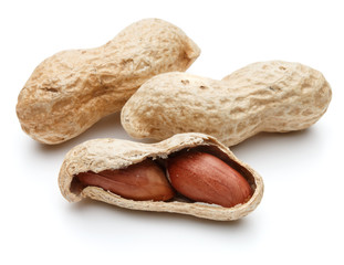 peanut pod or arachis isolated on white background cutout