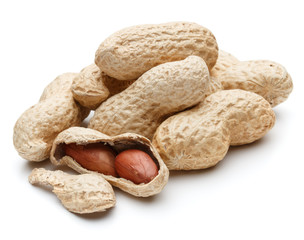 peanut pod or arachis isolated on white background cutout