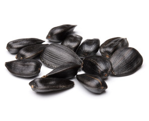 Sunflower seeds  isolated on white background close up