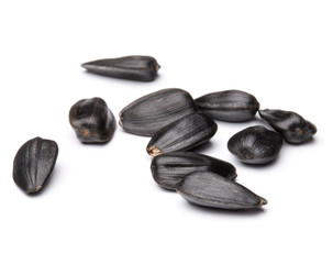 Sunflower seeds  isolated on white background close up