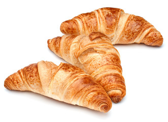 Croissant or  crescent roll isolated on white background cutout