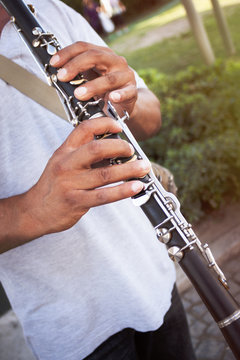 Playing clarinet