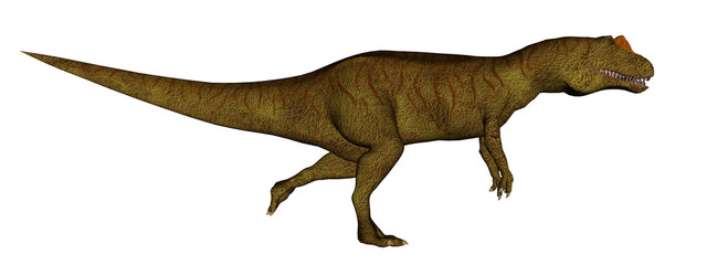 Allosaurus dinosaur running - 3D render
