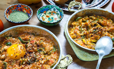 Turkish Menemen egg, tomatos, pepper