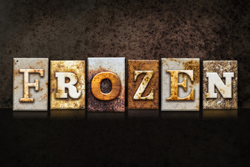Frozen Letterpress Concept on Dark Background